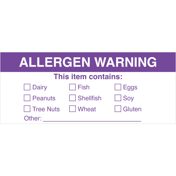 Allergen Warning Label