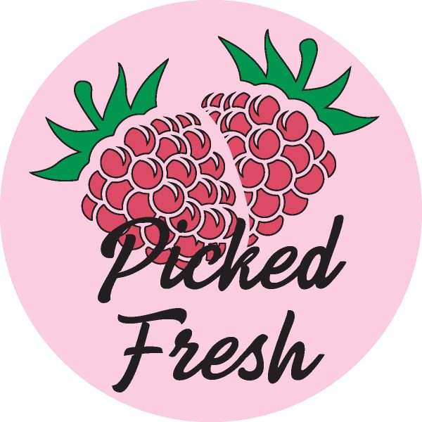 Picked Fresh Raspberries Label