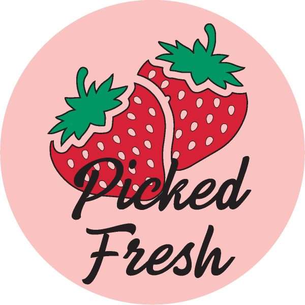 Picked Fresh Strawberries Label